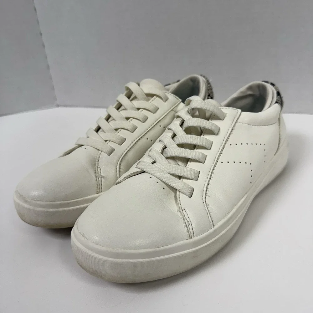 Dr. Scholls Shoes Womens 8 M‎ Wink Lace Up Sneakers White Faux Leather